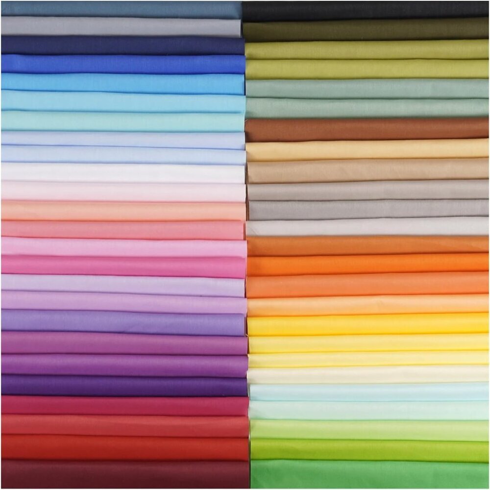 Multicolor 50pcs 8x8in 100% Cotton Pre-cut Fabric Squares for Quilting & Craftin